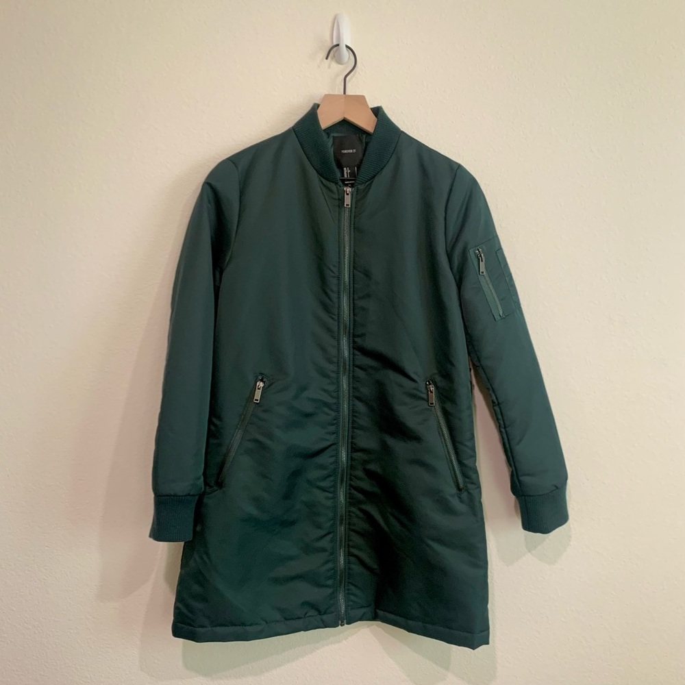 F21 Longline Bomber Jacket